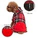 BINGPET Dog Plaid Hoodie - Pocket Design - Dog Fleece Sweater with Hat Pet Winter Clothes Plaid Dog Sweatershirts for Winter