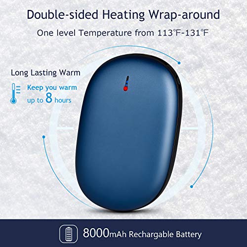 BRIGENIUS Rechargeable Hand Warmers, 8000mAh Electric Hand Warmer and 2