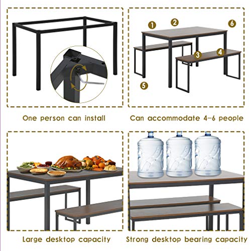 FDW Dining Table Set Dining Table and Bench Kitchen Table and Chairs