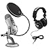 Blue Microphones Yeti USB Microphone with Full-Sized Headphones and Pop Filter for Yeti Microphone (Space Grey Monotone)