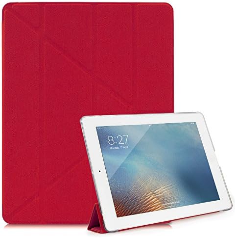 iPad 2/3/4 Origami Case - GOOOA Origami Smart Case Hard Back Cover (with Auto Wake / Sleep),fit iPad 2, 3 &amp; 4 (2nd, 3rd and 4th Generation iPad),Red