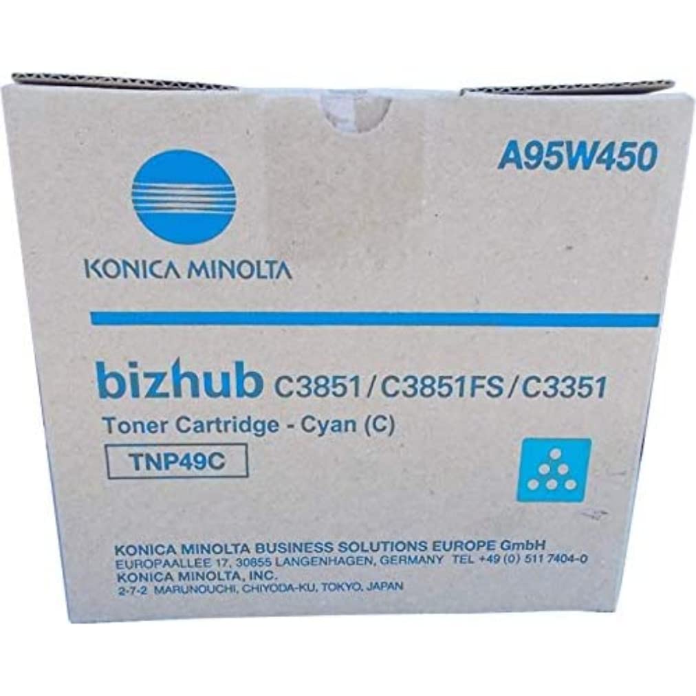 Konica Minolta Tnp-22 M-49 Cyan Toner A95 W450 12 K Ve 1 Piece for C3351, C3851