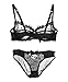 Nanier Women's Thin Transparent Lace Bra Set