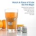 zanmini Stainless Steel Reusable Ice Cubes, Metal Whiskey Stones, Whiskey Rocks Chilling Stones with Tongs for Wine - Whiskey Stones Gift Set (Set of 8)