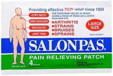 New - Salonpas Pain Relief Patch - Large - 4 Pack