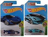 Hot Wheels 2016 Lamborghini Sesto Elemento Turquoise & Metallic Blue McLaren P1 2-Car Exotic Set