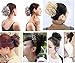 merrylight Scrunchy Chignon Hairpiece Synthetic Messy Faux Hair Bun Holder Wiglets Ponytail Hairpieces for Women(Blonde-613W)