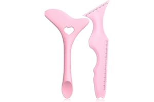 HOSAILY 2Pcs Eyeliner Stencils 5 in 1 Silicone Winged Tip Eyeliner Eyebrow Eyelash Contour and Lip Line Aid Mascara Shield Applicator Guard Pads Professional Quick Eye Makeup Tool Beginners Friendly