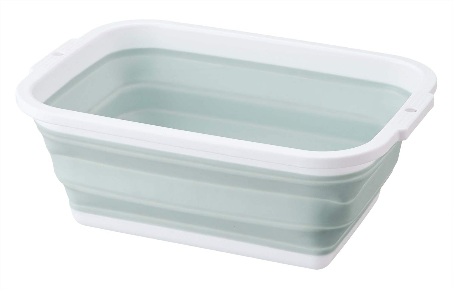 ミツヒロ 洗い桶 グリーン (満水容量)約8.5L コンパクトになる洗い桶 252886商品画像