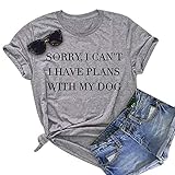 Gnpolo Womens Funny Saying T Shirts - Sorry I Can't I Have Plans with My Dog Tees Tops