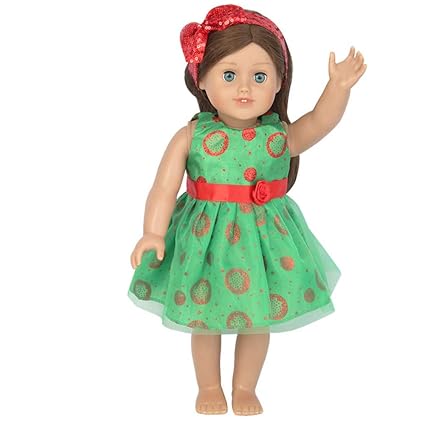 ACHICOO Doll Dress 18 Inch Doll Shoes Reborn Dolls Dress Doll for Girl Dress Green