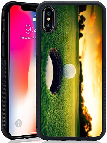 Black Case For iPhone X, Customized Golfball TPU +PC Rubber iPhone X 5.8" Cover Case, Durable Shockproof Anti-slip Protection Phone Case