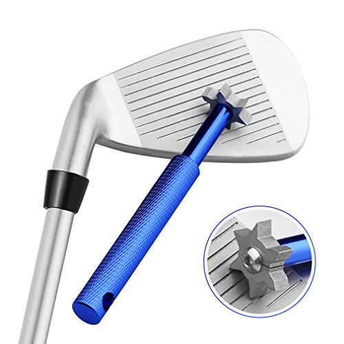 Golf Club Groove Sharpener Tool with 6 Cutters, Vancle Golf Club Re-Grooving Cleaning Tool 6-Tip, Golf Accessories (Blue)