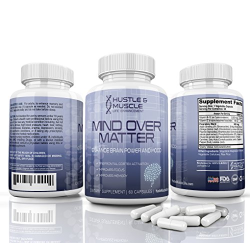 Mind Over Matter Nootropic Brain Supplement, Increase Energy, Boost Willpower, Elevate Mood Capsules, 60 Count