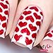 Whats Up Nails - Heart Lines Nail Stencils Stickers Vinyls for Nail Art Design (2 Sheets, 24 Stencils Total)