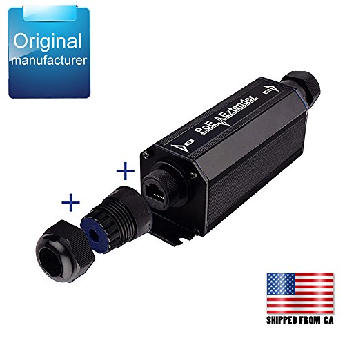 PoE Cat6 Extender Gigabit Waterproof Outdoor PoE Extender, Single Port Signal Extender