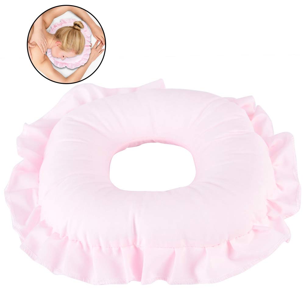 Polyester Face Relax Pillow SPA Salon Massage Hollowed Pillow Nap Rest Cushion Massage Pillow Beauty Skin Care Soft Overlay Face Relax Head Cradle Pad(Pink) : Beauty