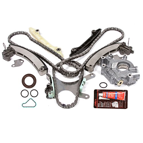 Evergreen TKTCS5037NGOP Fits 02-10 Mitsubishi Jeep Dodge 3.7L Timing Chain Kit Oil Pump (without Gears) Timing Cover Gasket