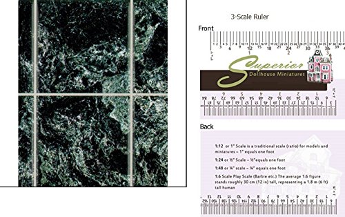 Dollhouse Miniature No Wax Marble Floor/black