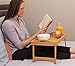 BirdRock Home Bamboo Lap Desk Bed Tray | Handles | Foldable Breakfast Serving Tray | Pull Down Legs | Laptop Stand | Natural