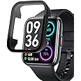 smaate Smartwatch Case with Screen Protector Compatible with ENOMIR ID208BT, SKG V7 PRO and Compatible with AGPTEK LW31 1.69” Smartwatch, Hard PC Case with Tempered Glass Build-in