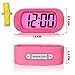 ZHPUAT Colorful Light Digital Alarm Clock with Snooze, Simple Setting, Progressive Alarm, Battery Operated, Shockproof, The Ideal Gift Clock for Kids & Convenient for Travel (Pink)