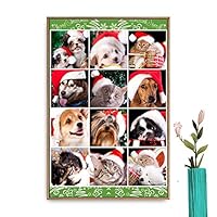 Framed Canvas Wall Art Christmas Santa Claus Canvas Prints Home Artwork Decoration for Living Room,Bedroom - 16x24 inches