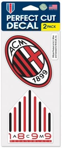 Serie A AC Milan 4"x4" Die Cut Decal (set of two) - Italian League