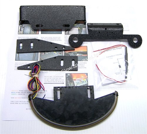 Honda VT750 Spirit/Phantom Fender Eliminator Integrated LED Taillight Kit with Tag Light and Bracket - Brake and Turn Signals - Clear Lens
