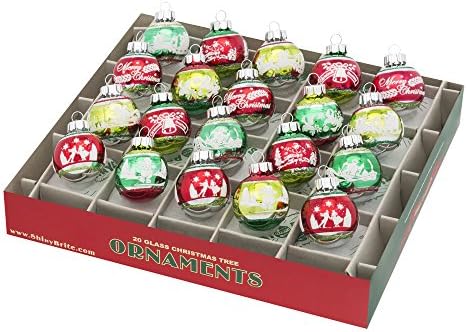 Christopher Radko Shiny Brite Holiday Splendor 20-Pc 1.25'' Flocked Ornaments