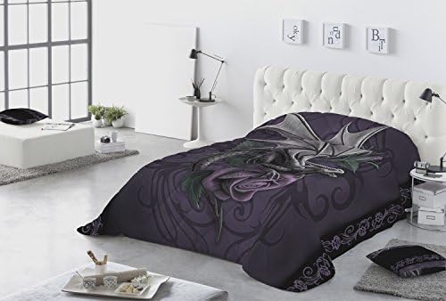 Wild Star Home DRAGON BEAUTY - Kingsize Quilted Bedspread Pillowcase Set with artwork by Anne Stokes