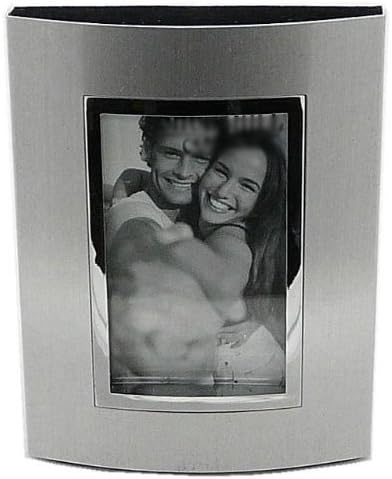 Photo Frames Silver Satin Colour Metal 'Curve 2" x 3" (Landscape Or Portrait)