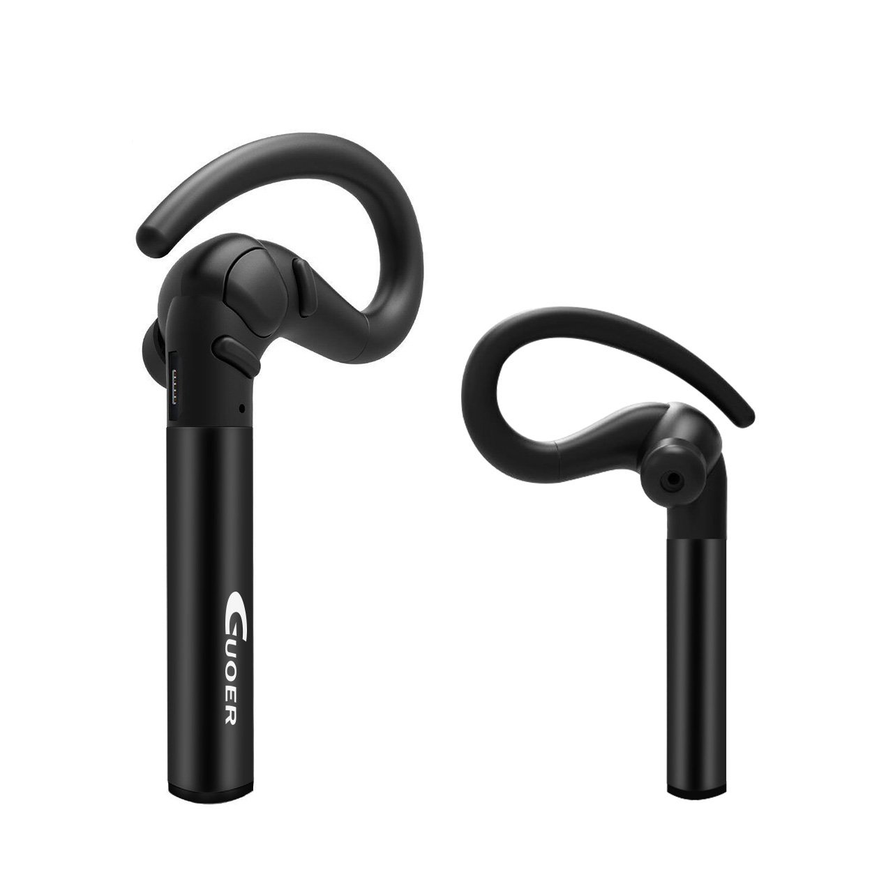 Guoer Bluetooth 4.1 Headset Noise Cancellation and Hands-free Stereo Earphone with Extra Extension Ear Piece, Microphone Volume Control, Compatible with iPhone Android Smartphones and Other Bluetooth-enabled Devices(Black)