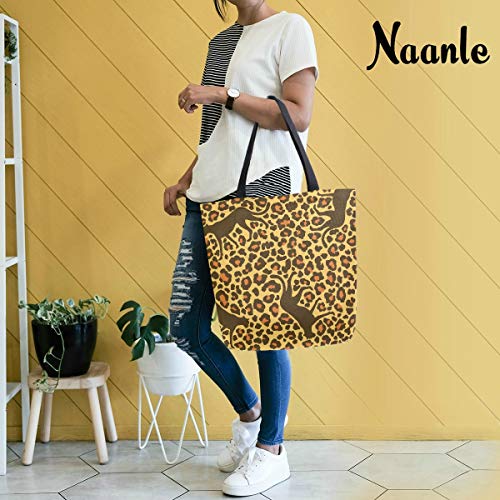 51cQuXfP8LL Naanle Bolsa de lona de leopardo oculta, grande, informal, para mujer, con estampado de leopardo, reutilizable… Naanle Bolsa de lona de leopardo oculta, grande, informal, para mujer, con estampado de leopardo, reutilizable… - Imagen 7