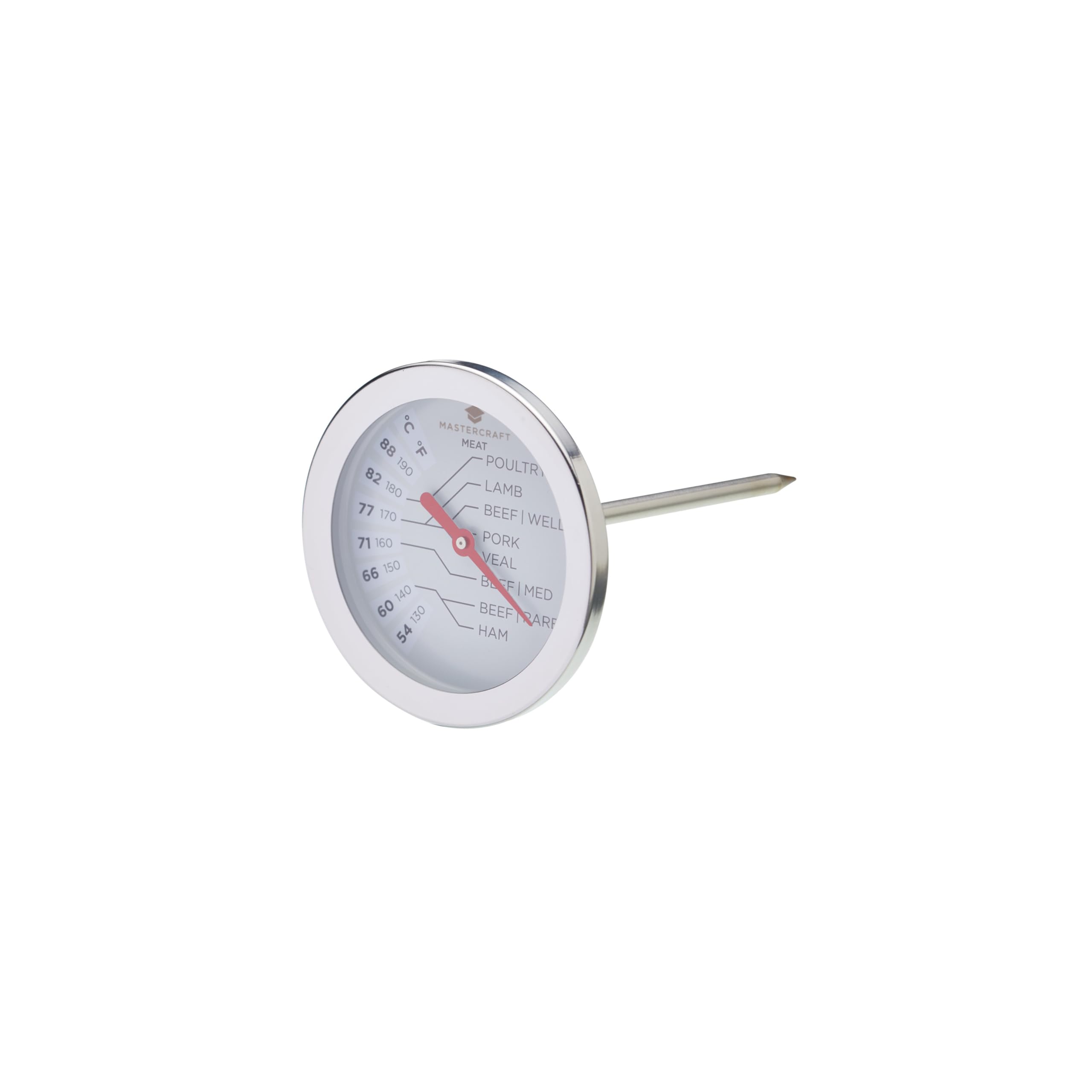 MasterClass Meat Thermometer Probe, Food Thermometer, 150°F to 190°F Range, Silver