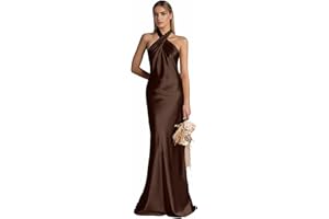 Lindo Noiva Halter Neck Satin Bridesmaid Dresses for Women Wedding Guest Formal Prom Dress 2025 Evening Gown