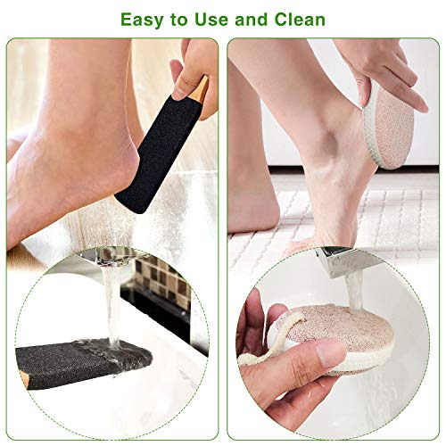 Foot File Wooden and Pumice Stone for Feet Kit, Foot Rasp Pedicure
