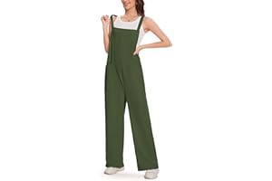 VUTRU Women's Overalls Loose Sleeveless Adjustable Straps Rompers Fashion Outfits Wide Leg Jumpsuits With Pockets