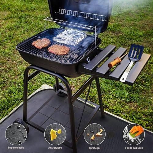Alckijy Fire Retardant Mat | Foldable Heat Resistant Mat 100*150cm | Floor Protection Mat | Grill Mats | Anti Spark Plate | for BBQs, Stoves, Floors, Lawns