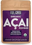 Organic ACAI Powder (Freeze-Dried) - 2oz Resealable Bag - 100% Raw Antioxidant Superfood Berry From Brazil - by Feel Good Organics