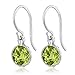 Gem Stone King 925 Sterling Silver Peridot Gemstone Birthstone French Wire Women's Earrings, 1.80 Ct Green 6MM