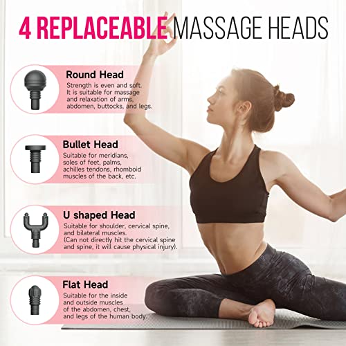 HAUSHOF Mini Massage Gun, Handheld Deep Tissue Percussion Muscle Massager Gun for Athletes, Ultra Small Portable Electric Therapy Gun for Back, Neck, Legs, Shoulder with Carry Bag, Gifts for Men Women