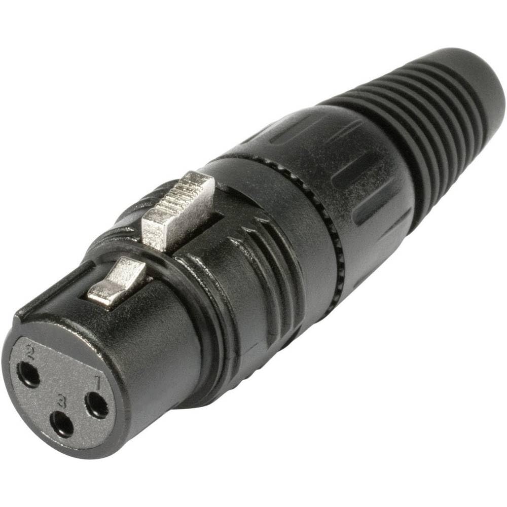Hicon XLR connector socket, straight Number of positions: 3 black HI-X3CF-B 1 pcs.