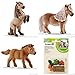 SCHLEICH Detailed Mini Shetty Horse Family of 3 Ponies (13775, 13776, 13777) with a Feed Set (42115) in a Clear Plastic Gift Bag Packed with Care
