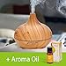 Essential Oil Diffuser - Wood Grain, Ultrasonic Air Purifier or Vaporizer with Timer and 7 LED lights - Cool Mist Humidifier (10,14oz) with Free Essential Oil by NATURE'S WHISPER