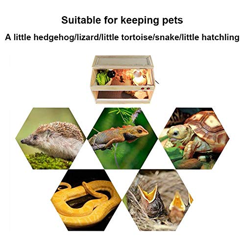 Terrario Per Rettili In Legno 60x29.5x29.5 Cm - Vetro Scorrevole Per Lucertole, Serpenti E Camaleonti - Foto 5