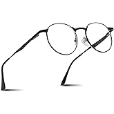 2SeeLife Round Metal Wire Rimmed Reading Glasses for Men & Women – Medium–Wide Fit, Durable, Spring Hinges, Premium Readers, Black, +4.00