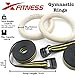 xFitness Wood Gymnastic Rings 9.25” Diameter Ring with Enhanced Flexible Buckles & Durable Adjustable Straps for Crossfit and Strength Training | Ring Pull Up, Dips, Muscle Up, Ring Row