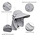 lenikis Women's UPF+50 Sun Visor Detachable Flap Hat Foldable Wide Brimmed UV Protection Hats Grey
