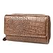 MUNDI Big Fat Womens RFID Blocking Safe Wallet Clutch Organizer: Crocodile Pattern